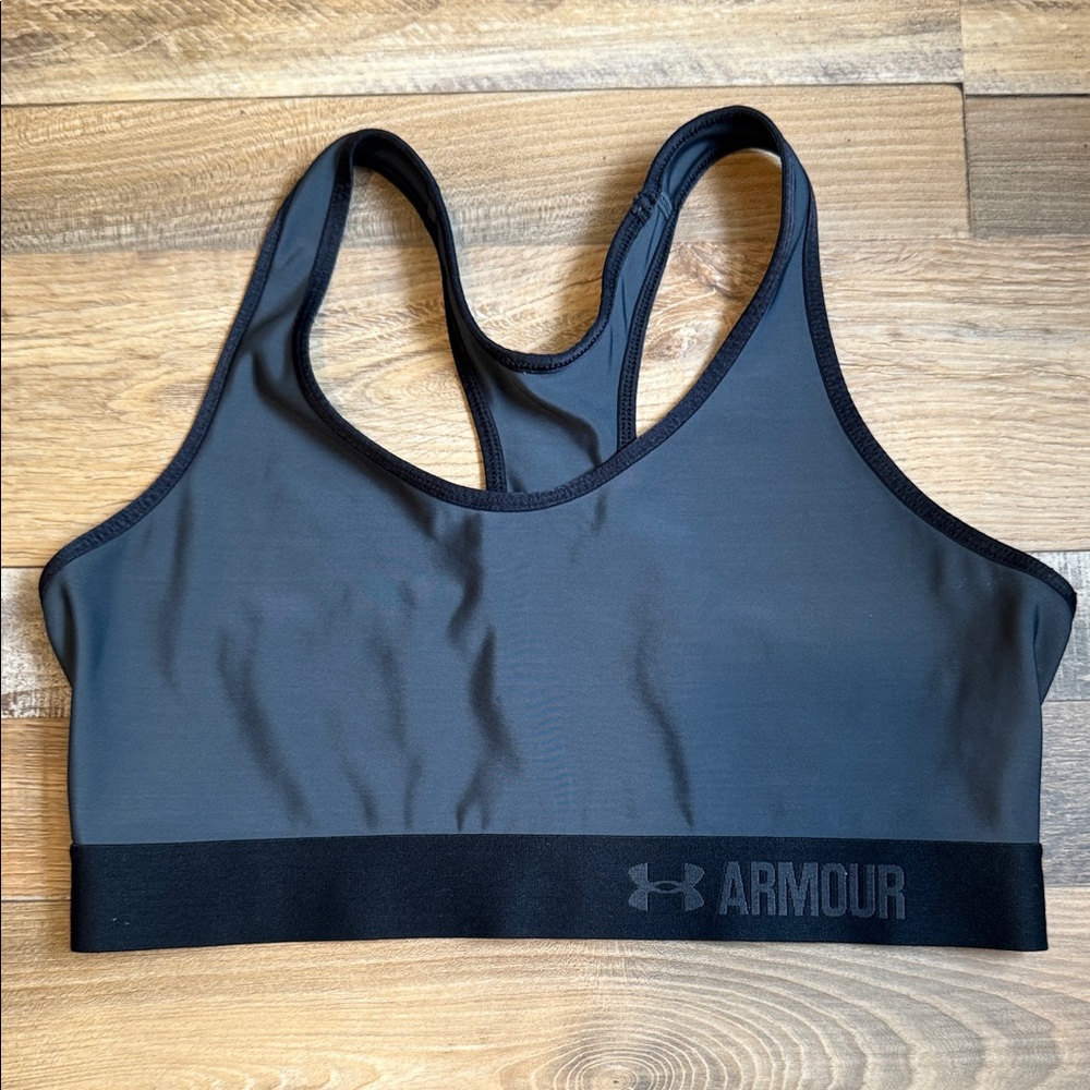 Under Armour Women's Charcoal and Black Sports Bra